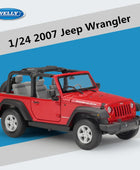 WELLY 1:24 Jeep Wrangler Rubicon Alloy Car Model Diecast & Toy Metal Off-road Vehicles Car Model High Simulation Childrens Gifts Open red - IHavePaws
