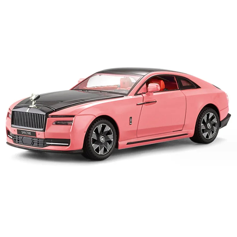 1:24 Rolls Royce Spectre Alloy New Energy Car Model Diecast Metal Luxy Car Charging Vehicle Model Sound and Light Kids Toy Gift Pink - IHavePaws