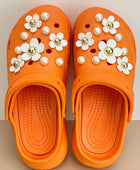 Shoe Charms for Crocs DIY Garden Shoe Floral Pearl Chain Decoration Buckle for Croc Hole Shoe Charm Set Accessories A - IHavePaws