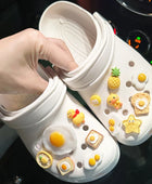 Shoe Charms for Crocs DIY Food Breakfast Fried Eggs Decoration Buckle for Croc Shoe Charm Accessories Kids Party Girls Gift - IHavePaws
