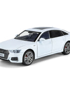 1/18 AUDI A6 Alloy Car Model Diecast & Toy Metal Vehicle Car Model Collection Sound and Light High Simulation Childrens Toy Gift White - ihavepaws.com