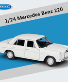 WELLY 1:24 Mercedes-Benz 220 Alloy Car Model Simulation Diecasts Metal Classic Retro Old Car Model Collection Childrens Toy Gift White - IHavePaws