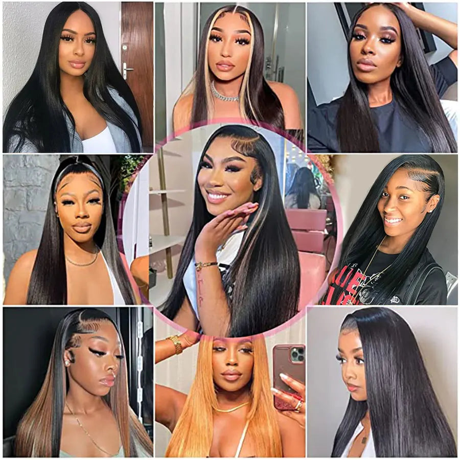 Straight 13x4 13x6 Glueless Lace Front Human Hair Wigs Brazilian Bone Straight Lace Frontal Wigs With Baby Hair PrePlucked Wig