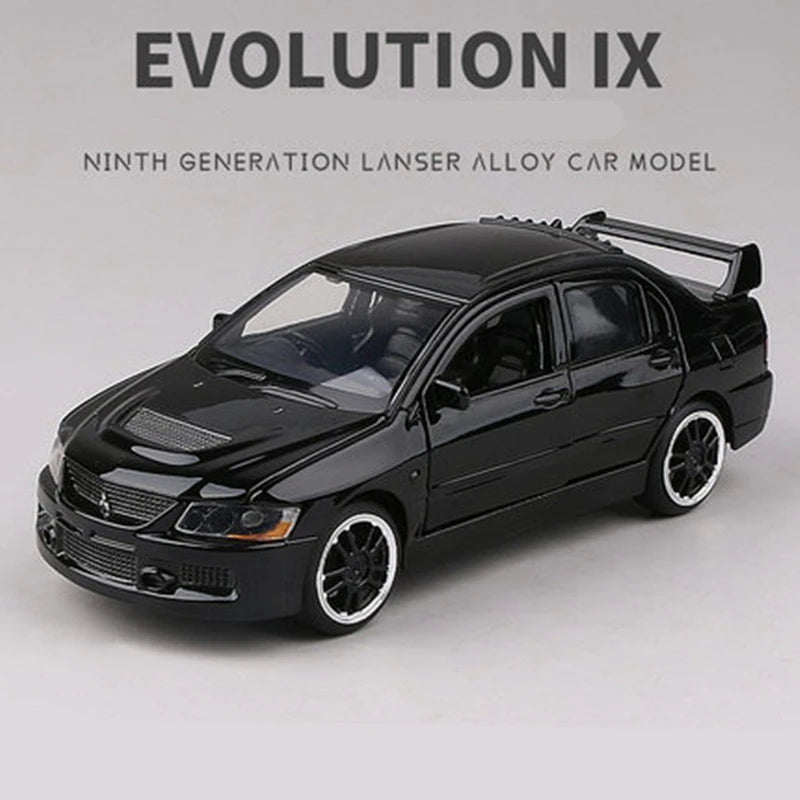 1:32 Mitsubishis Lancer Evo X 10 Alloy Car Model Diecast Metal Toy Vehicle Car Model Simulation Sound Light Collection Kids Gift Lancer 9 black - IHavePaws