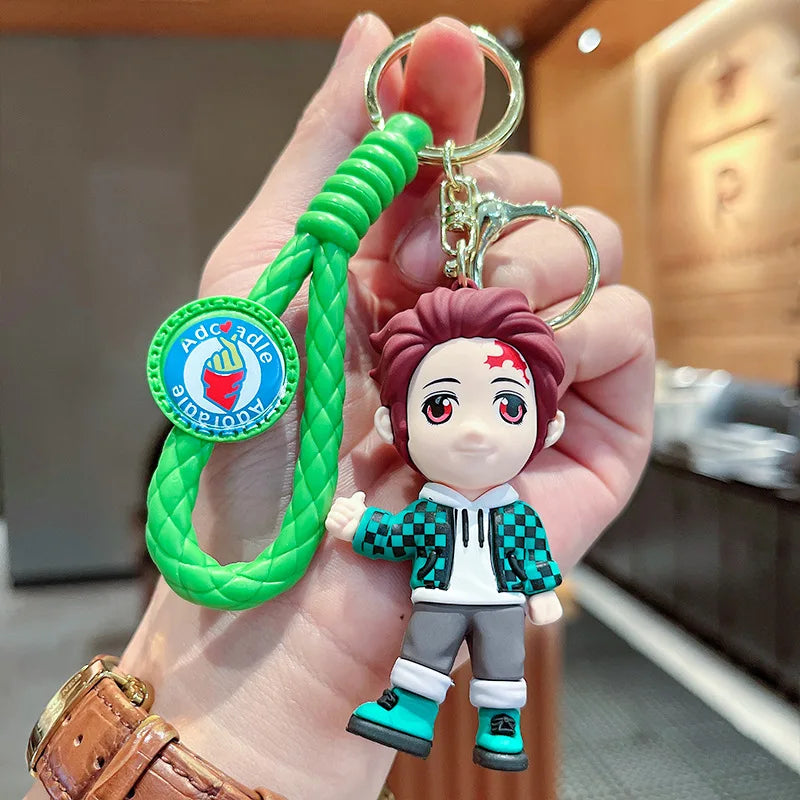 Demon Slayer Keychain Pendant Cartoon Anime Kimetsu No Yaiba Handmade Doll Toy Car Key Ring Luggage Accessories Gift for son 02 - ihavepaws.com