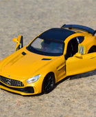 Welly 1:36 Mercedes Benz AMG GTR Alloy Sports Car Model Diecast Metal Toy Vehicle Car Model Simulation Collection Childrens Gift Yellow - IHavePaws