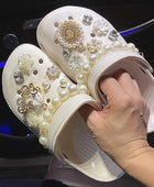 Luxury Rhinestone Pearl Charms for Croc Designer DIY Gem Shoes Decaration Charm for Crocs Clogs Kids Women Girls Gifts B - IHavePaws