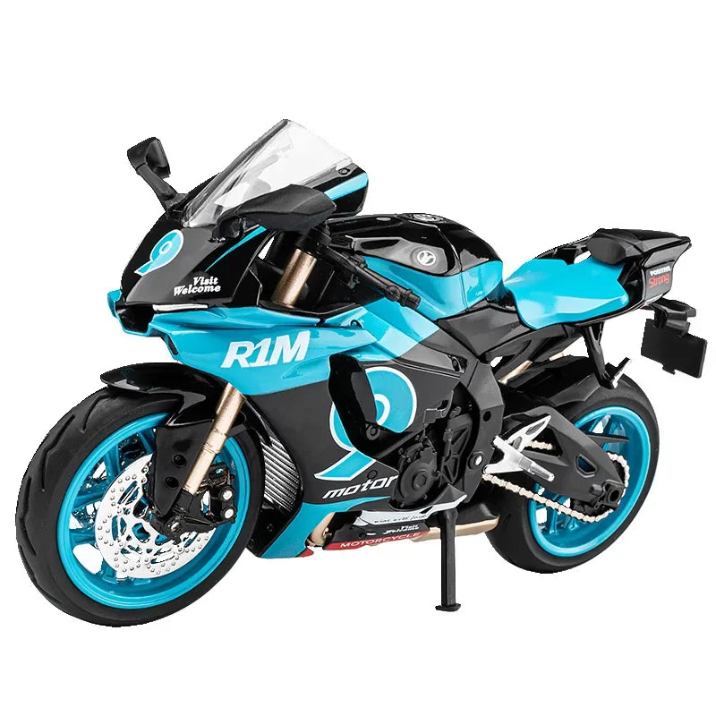 1:12 Yamaha YZF-R1M Alloy Die Cast Motorcycle Model Toy Vehicle Collection Sound and Light Off Road Autocycle Toys Car Ornaments