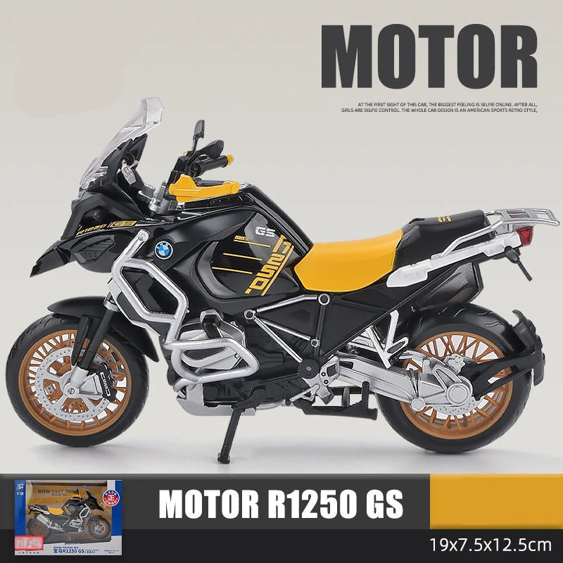 1:12 BMW R1250GS Alloy Racing Motorcycle Model Diecast R1250 Yellow with box - IHavePaws
