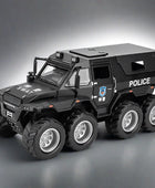 1:32 Siberia Conqueror Shaman Alloy Armored Car Model Diecast Toy All Terrain Off-road Vehicles Car Model Sound Light Kids Gifts Black police - IHavePaws