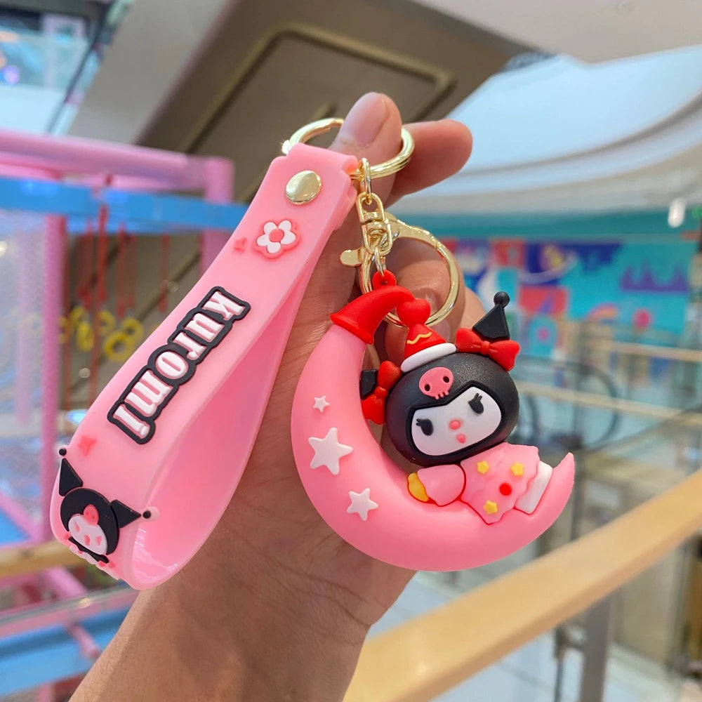Sanrio Anime Action Figure Keychain Bag Pendant Hello Kitty Melody Kuromi Cinnamoroll Doll Pendant Couple Car Key Chain Kid Gift SLO 33 - ihavepaws.com