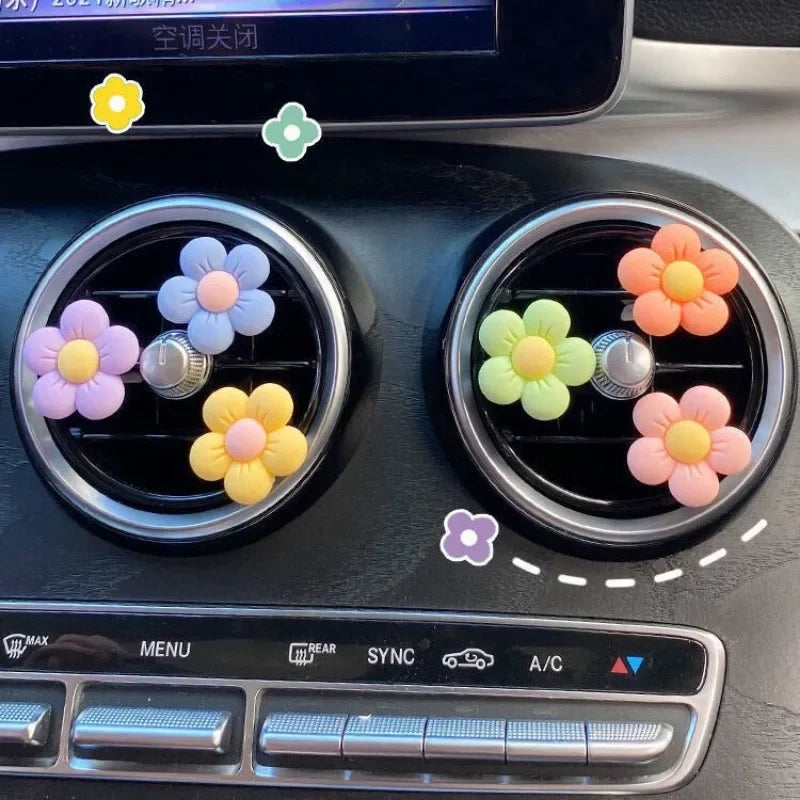 Cute Flower Perfume Clip Car Air Outlet Decor Interior Air Freshener Air Vent Colorful Flora Aromatherapy Decoration Accessories - IHavePaws