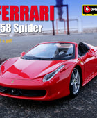 Bburago 1:24 Ferrari 458 Italia Alloy Sports Car Model Diecasts Metal Toy Racing Car Model Simulation Collection Childrens Gifts - IHavePaws