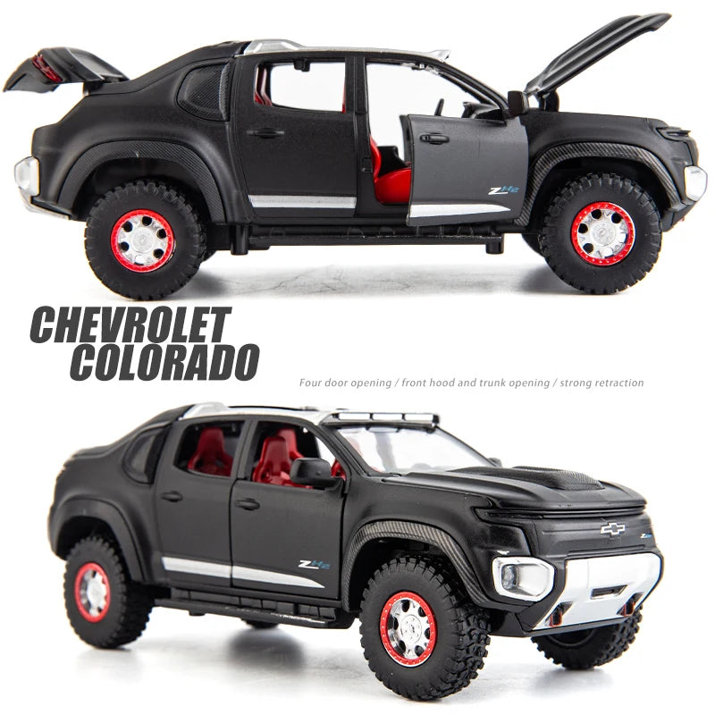 1:32 Chevrolet Colorado ZH2 Alloy Car Model Diecasts Metal Off-road Vehicles Car Model Simulation Sound and Light Kids Toys Gift - IHavePaws