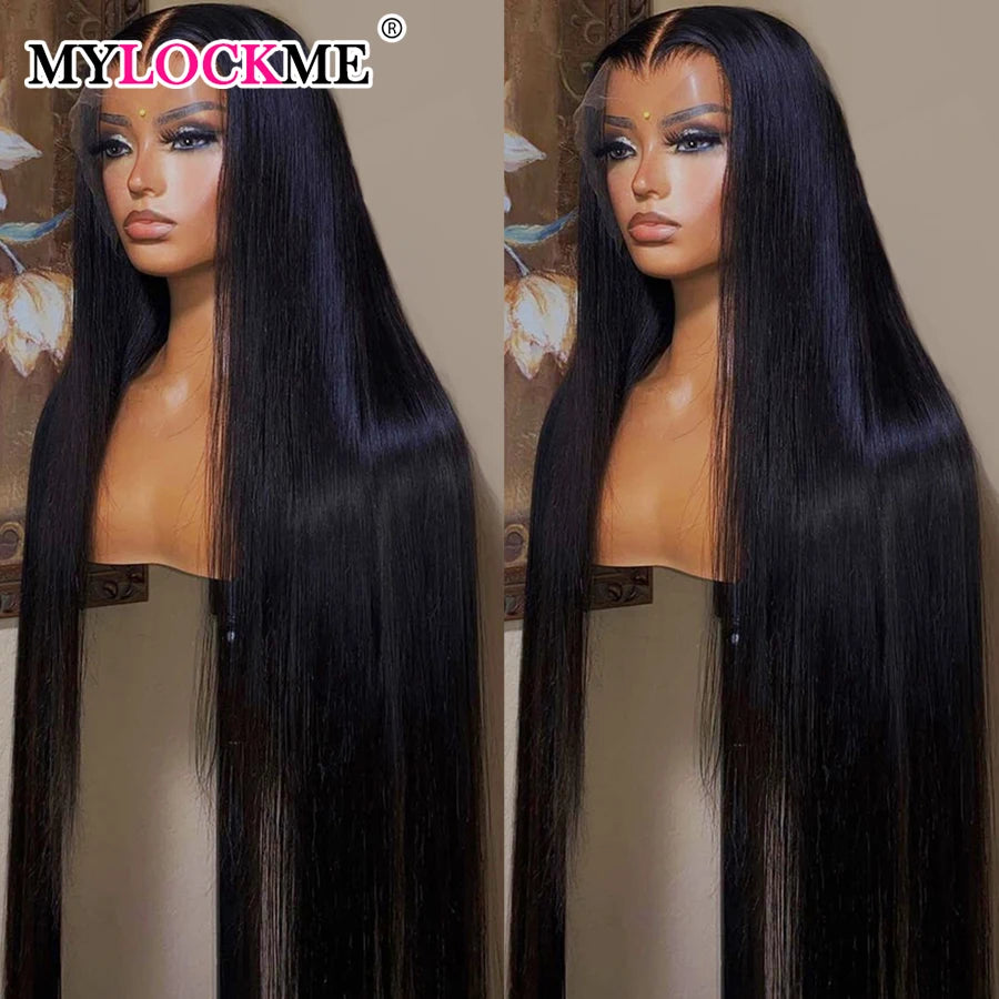 Straight Lace Frontal Human Hair Wigs 13x6 Hd Transparent 180 Density 34 Inch 13x4 Lace Front Wig For Women Brazilian Human Hair