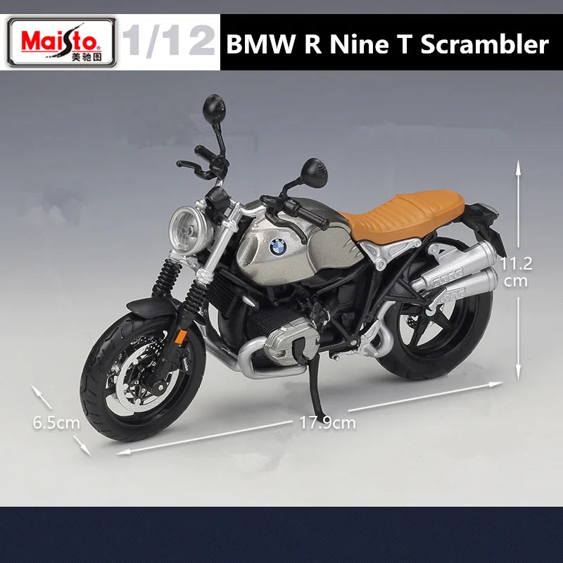 Maisto 1:12 BMW R Nine T Scrambler Alloy Racing Motorcycle Model Simulation - IHavePaws