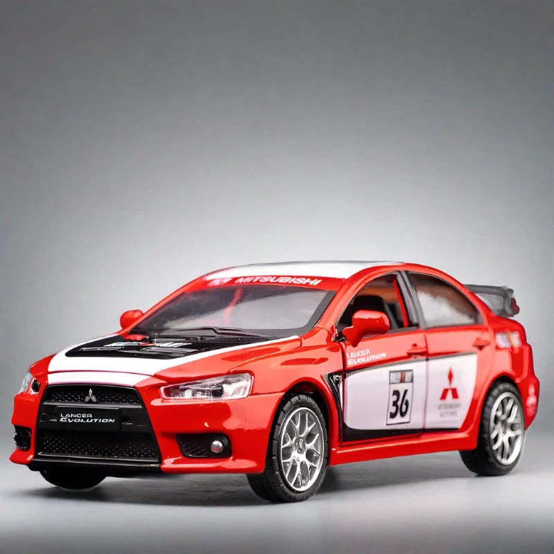1:32 Mitsubishi Lancer Evo X 10 Alloy Car Model Diecast Metal Toy Car Scale Model Simulation Sound and Light Collection Red Racing - IHavePaws