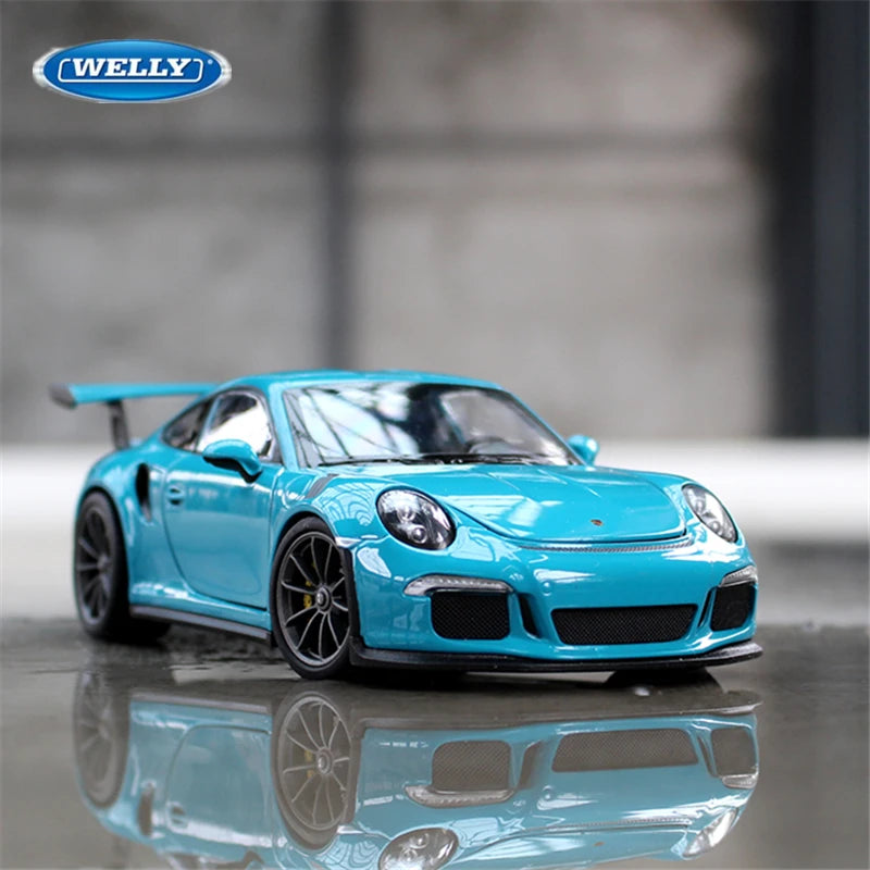 WELLY 1:24 Porsche 911 GT3 RS Alloy Sports Car Model Diecast Metal Toy Racing Car Model Simulation Collection Childrens Toy Gift - IHavePaws