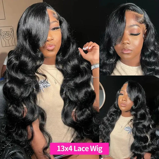 13X4 Transparent Body Wave Lace Front Human Hair Wigs For Women 30 32 34 Inch Brazilian Human Hair Lace Frontal Wig PrePlucked