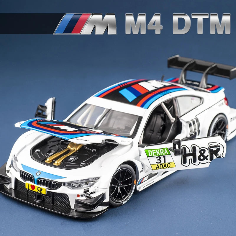 1:24 BMW CSL Alloy Track Racing Car Model Diecast Metal Toy Car Sports Model Simulation Sound and Light Collection Children Gift M4 DTM white - IHavePaws