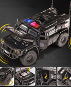1:32 Alloy Tiger Armored Car Truck Model Diecasts Off-road Vehicles Model Metal Police Explosion Proof Car Model Kids Toys Gifts Black - IHavePaws