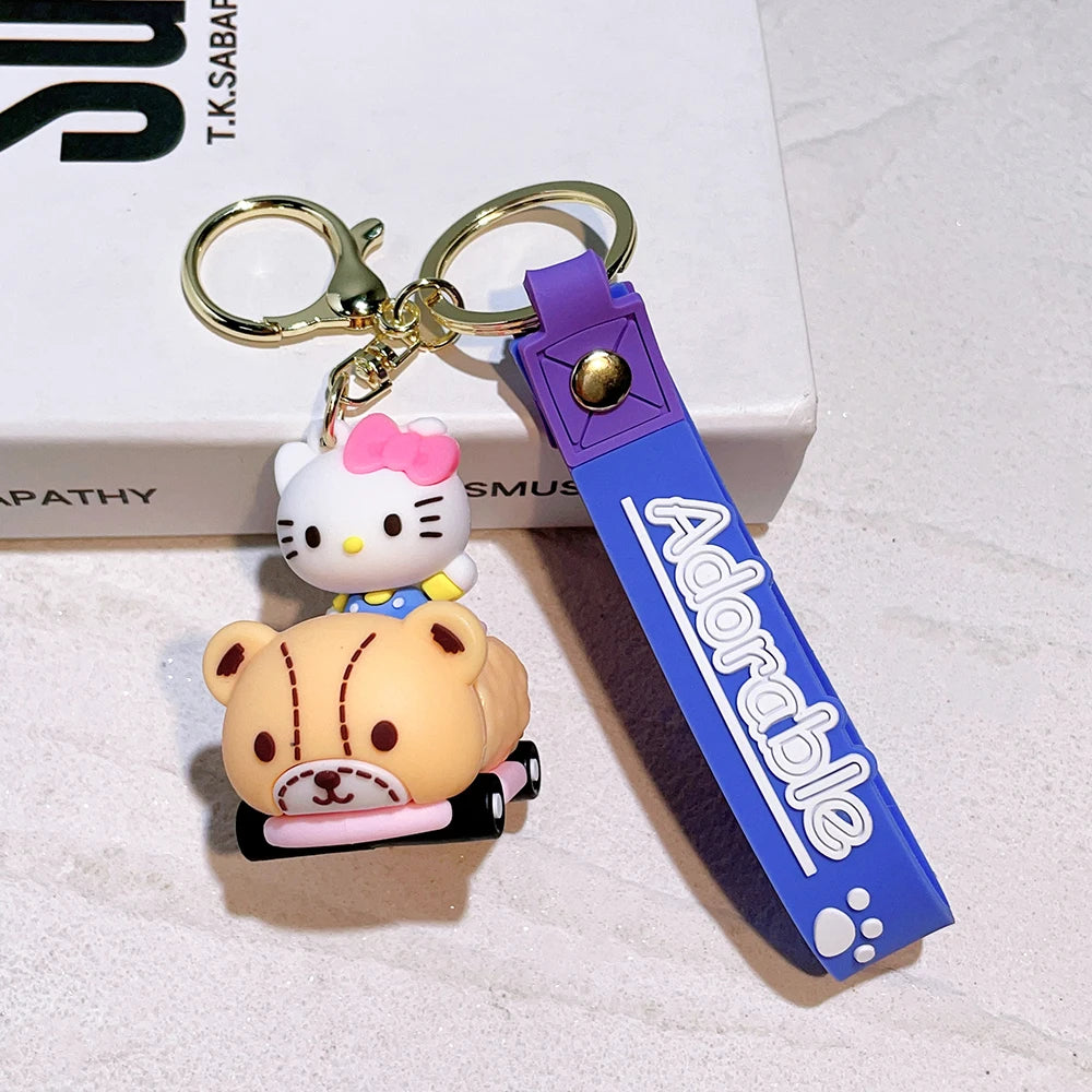 Sanrio Hello Kitty Keychain Cute Cartoon Melody Kuromi Cinnamoroll Doll Pendant Decoration Keyring Jewelry Girl&Child Gifts Toy KTM 19 - ihavepaws.com