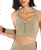 Women Sports Bras Tights Crop Top Yoga Vest Front Zipper Plus Size Adjustable Strap Shockproof Gym Fitness Athletic Brassiere - IHavePaws