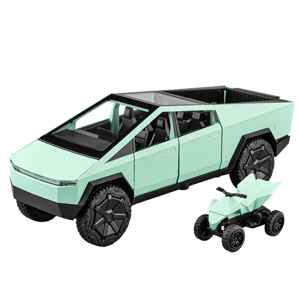1/32 Tesla Cybertruck Pickup Alloy Car Truck Model Diecasts Metal Off-road Vehicles Model Simulation Green - IHavePaws