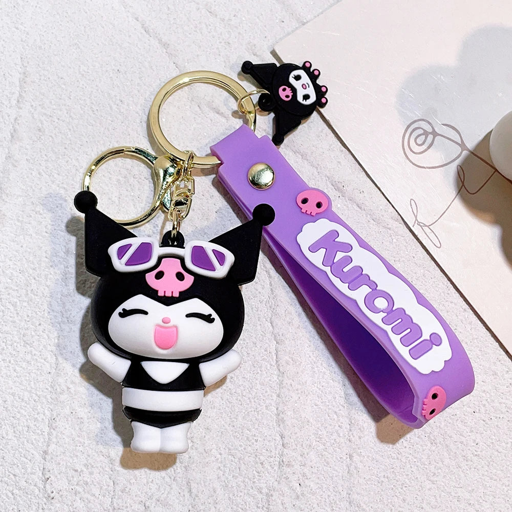 Sanrio Hello Kitty Keychain Cute Cartoon Melody Kuromi Cinnamoroll Doll Pendant Decoration Keyring Jewelry Girl&Child Gifts Toy KTM 2 - ihavepaws.com