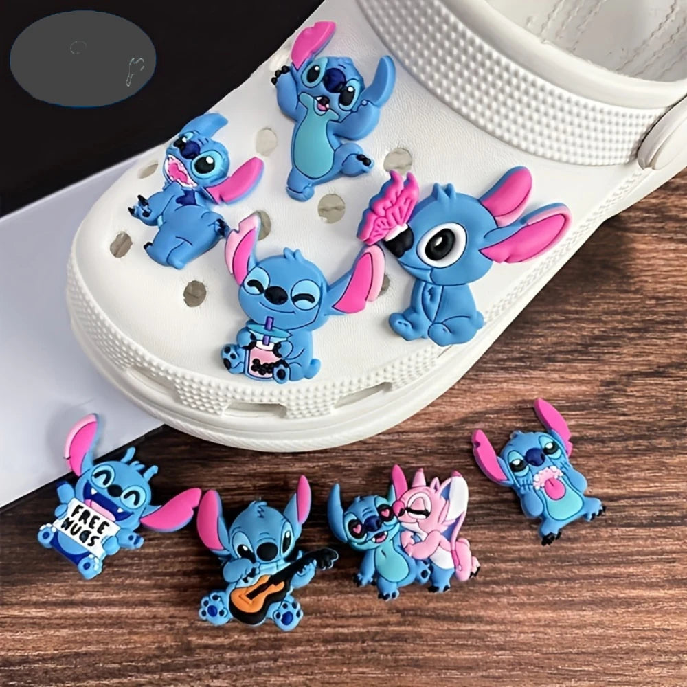 8-Piece Disney Stitch Shoe Charm Set - Adorable & Waterproof Detachable Ornaments for Fashionable Decor Ideal Birthday Gift Idea - ihavepaws.com