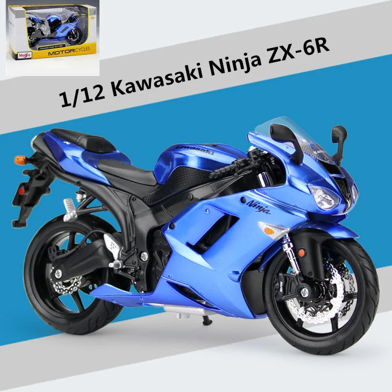 Maisto 1:12 Kawasaki Ninja ZX6R Alloy Sports Motorcycle Model Diecasts Metal Toy Street Racing Motorcycle Model Blue - IHavePaws