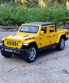 1:32 Jeep Wrangler Gladiator Alloy Pickup Model Diecasts Metal Toy Off-road Vehicles Car Model Simulation Collection Kids Gift Yellow - IHavePaws