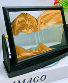 3D Rotatable Moving Sand Art Painting Square Glass Deep Sea Sandscape Orange / L(25x18cm) - IHavePaws