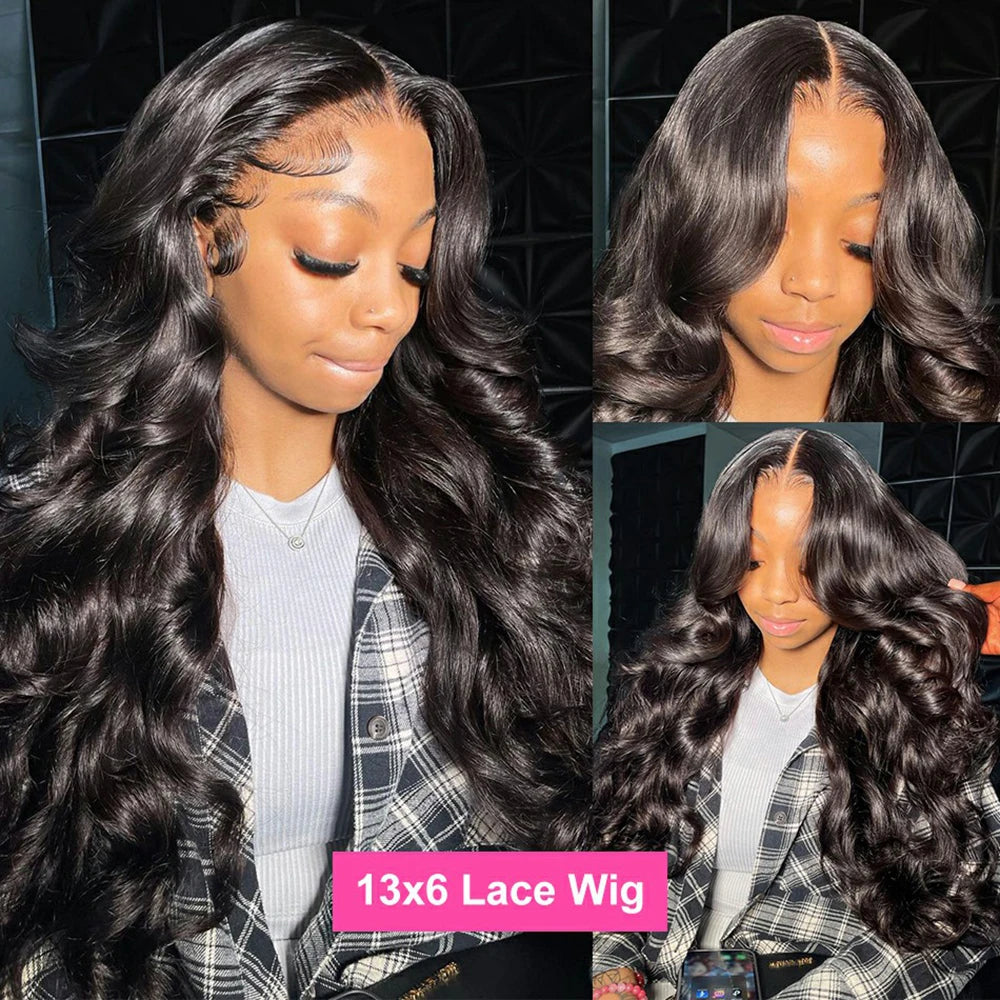 Body Wave Lace Front Human Hair Wigs 32 Inch Brazilian Transparent Lace Frontal Wigs