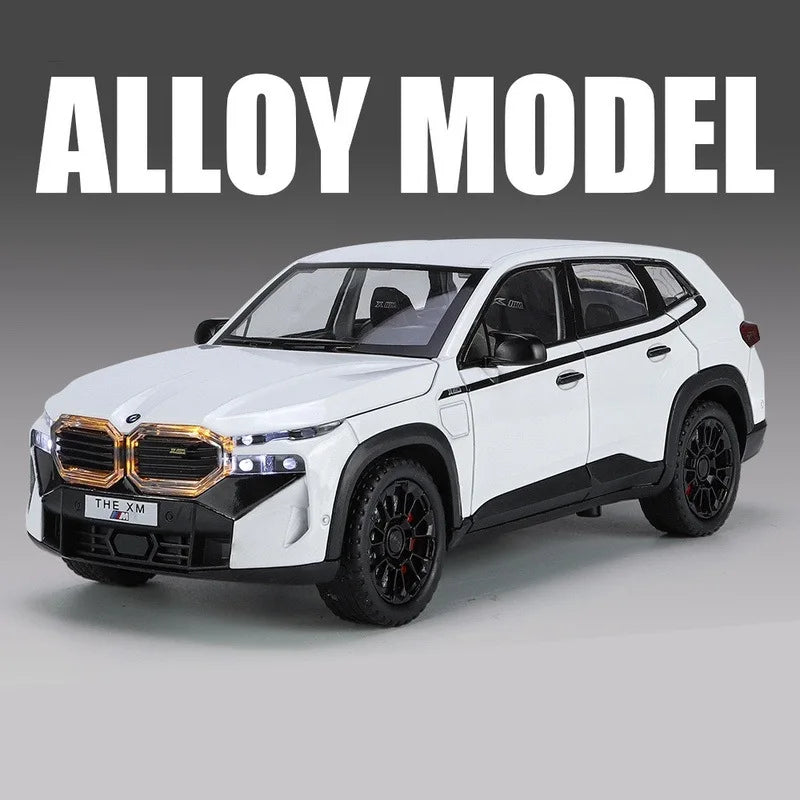 1:24 BMW XM SUV Alloy Sports Car Model Diecast Metal Car Vehicles Model Simulation Sound and Light Collection Childrens Toy Gift White - IHavePaws