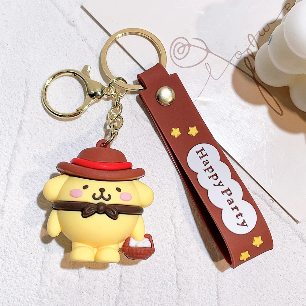 1PC Cute Sanrio Series Keychain For Men Colorful Keyring Accessories For Bag Key Purse Backpack Birthday Gifts SLO 11 - ihavepaws.com