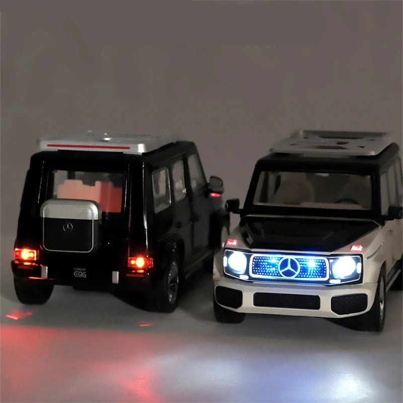 New 1:24 EQG New Energy Car Model Diecast Alloy Metal Toy Off-road Vehicles Car Model Simulation Sound and Light Childrens Gifts - IHavePaws