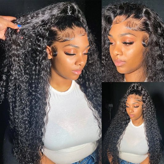 13x4 13x6 HD Deep Wave Lace Frontal Wig Human Hair 36inch Water Wave Brazilian Lace Frontal Wigs For Women On Sale Free Shipping