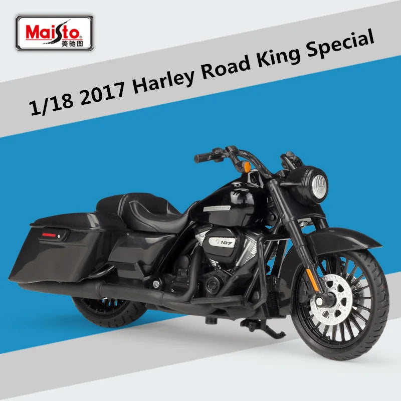 Maisto 1:18 Harley 2017 Road King Special Alloy Classic Motorcycle Model Diecast Metal Motorcycle Model Collection Kids Toy Gift