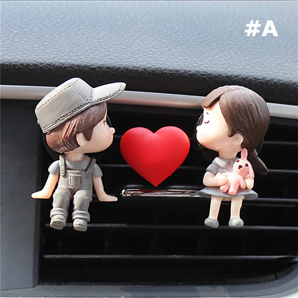 Boy Girl Couple Car Perfume Lovely Air Conditioning Aromatherapy Clip Cute Car Accessories Interior Woman Air Freshener Gift A - IHavePaws