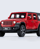 1:32 Jeep Wrangler Rubicon Alloy Car Model Diecasts Metal Off-road Vehicles Car Model Simulation Sound and Light Kids Toys Gift Red - IHavePaws