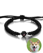 Projection Jewelry Classic Hand-Woven Ropes Custom Bracelets With Personalized Photos Suitable For Holiday Commemorative Gifts Black thick rope - IHavePaws