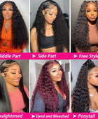 Deep Wave 13x4 Lace Front Wigs Human Hair 200% Density Pre Plucked Brazilian Lace Frontal Wig Deep Wave 13x6 Lace Frontal Wigs