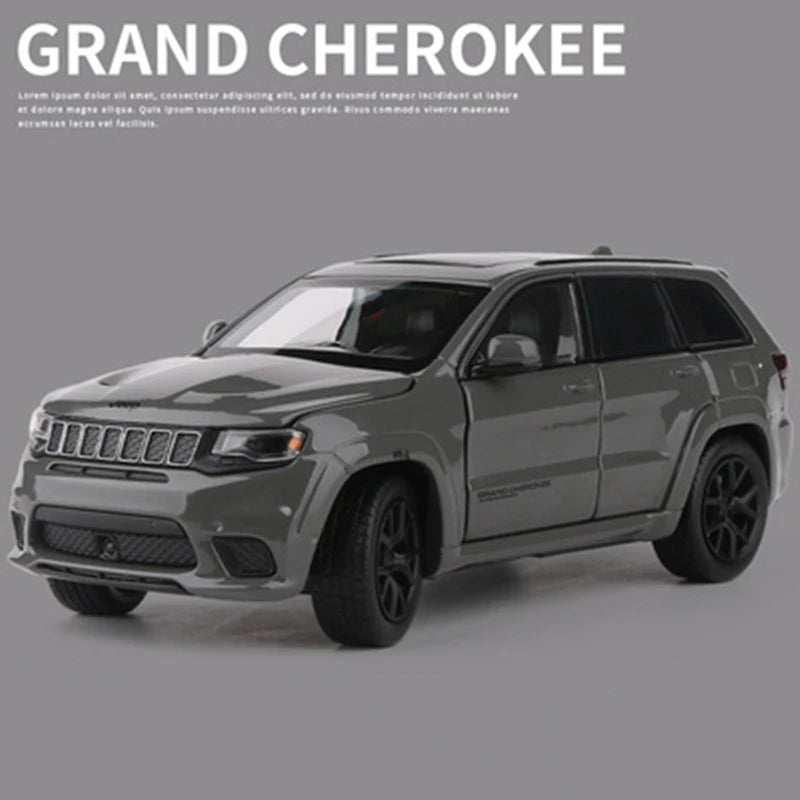 1:32 Jeep Grand Cherokee Alloy Car Model Diecasts & Toy Off-road Vehicles Metal Car Model Simulation Sound and Light Kids Gifts Grey - IHavePaws