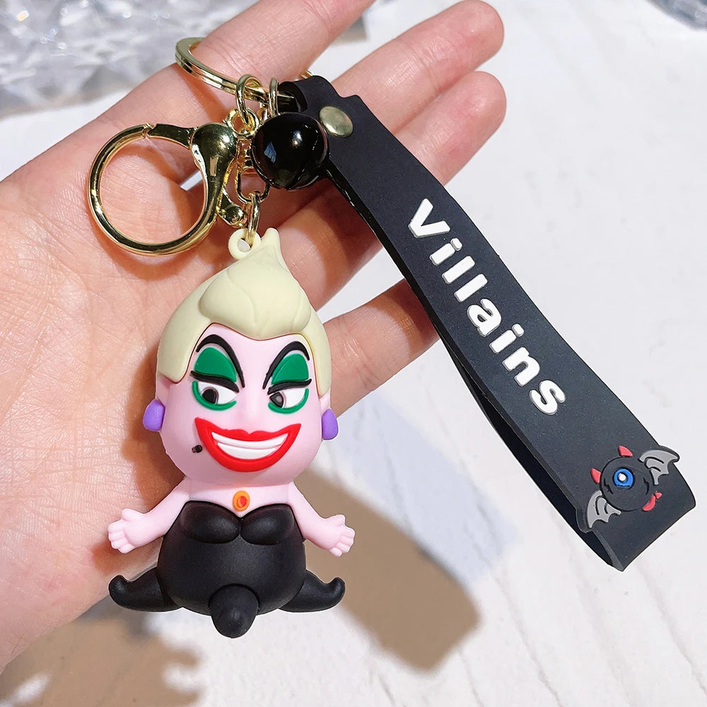 Anime Figure Villain Maleficent The Evil Queen Cruella Silicone Keychain Bag Key Ring Pendant Children Toy Birthday Gifts 4 - ihavepaws.com