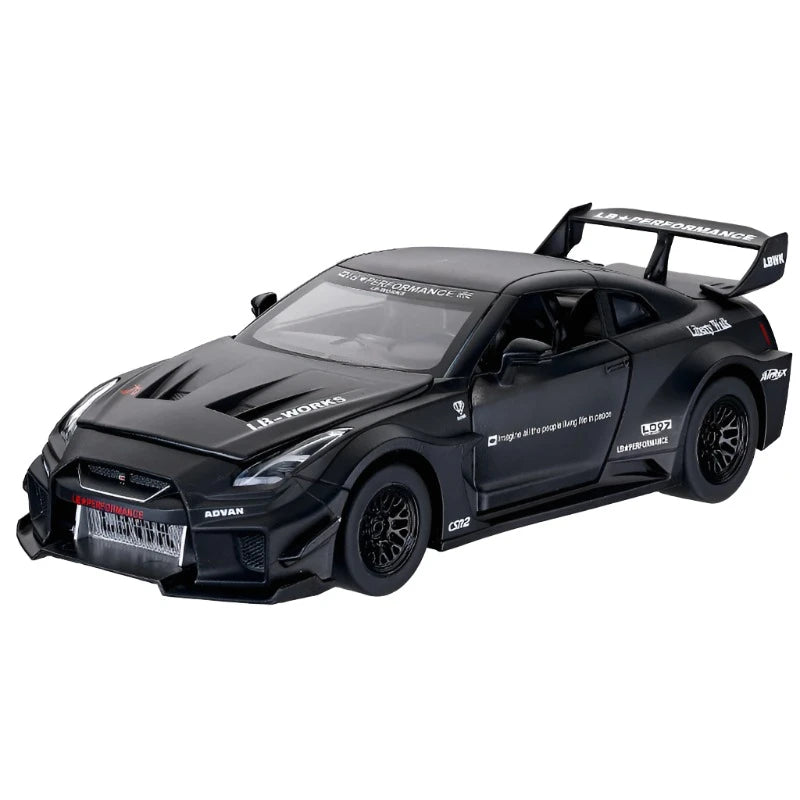 1:32 Skyline Ares Nissan GTR CSR2 Alloy Sports Car Model Diecast Metal Toy Racing Car Model Simulation Black - IHavePaws