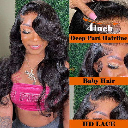 Body Wave Human Hair Lace Frontal Wigs 13x4 13x6 Transparent Lace Front Wig For Women 6x4 5x5 Glueless Wig Human Hair