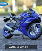 Welly 1:12 Yamaha YZF-R6 Alloy Racing Motorcycle Model High Simulation Metal Street Motorbike Model Collection Children Toy Gift