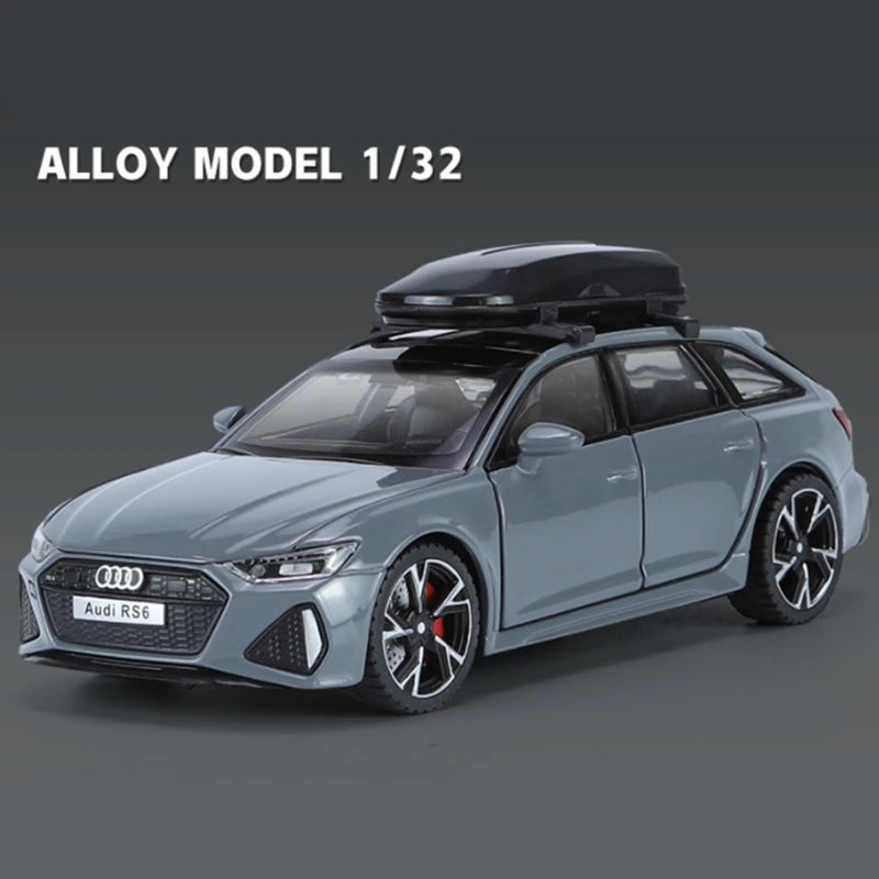 1/32 Audi RS6 Avant Alloy Station Wagon Car Model Diecast Metal Toy Vehicles Car Model Simulation Sound and Light Childrens Gift Gray - IHavePaws