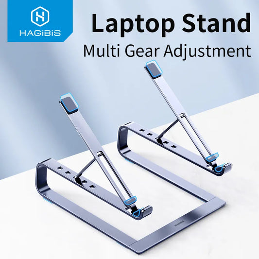 Hagibis Laptop Stand Ergonomic Adjustable Laptop Riser Aluminum Foldable Portable Notebook Holder Desk for 11-17.3 inch laptops Gray - IHavePaws